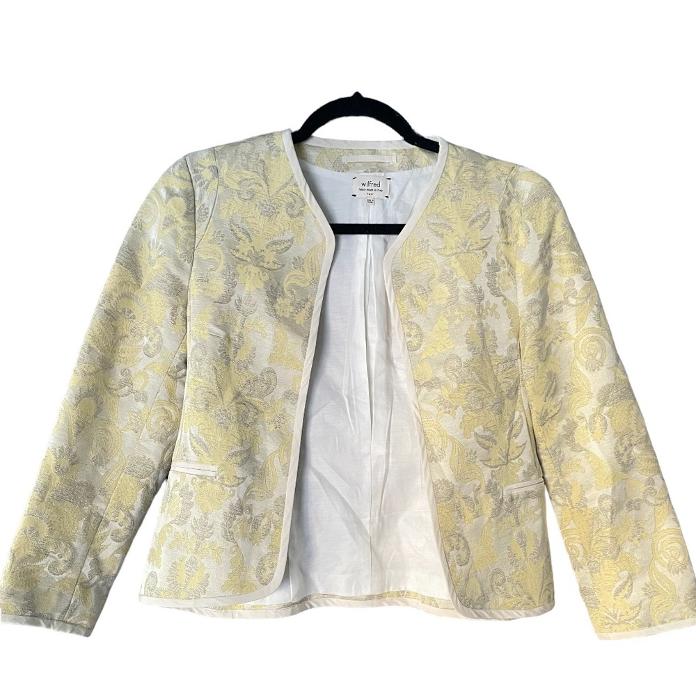 Aritzia Wilfred festin jacket blazer novelty brocade Italian made floral